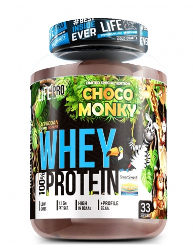 100% WHEY CHOCO MONKY Limited Edition Life Pro - 1 kg