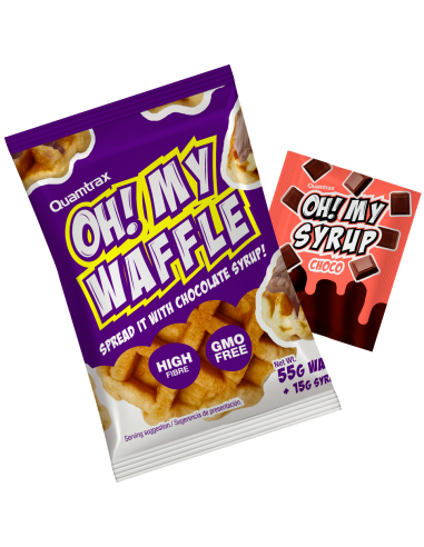 OH MY WAFFLE GOFRE con  Sirope Chocolate Quamtrax - 55 gr (Caja 12ud))
