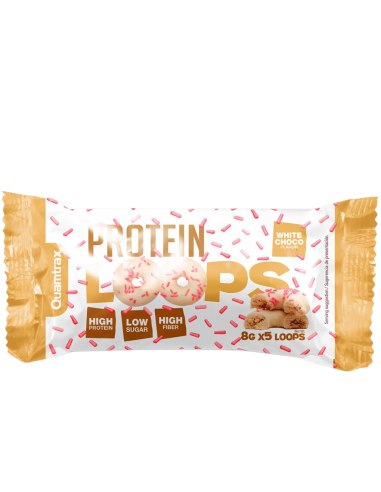 PROTEIN LOOPS WHITE CHOCO Quamtrax - 40 gr (Caja 10ud)