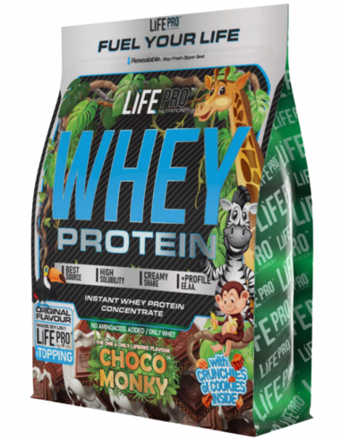 WHEY PROTEIN CHOCO MONKY Bag Edition Life Pro -...