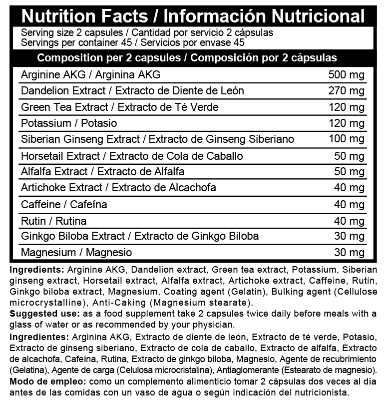 información nutricional