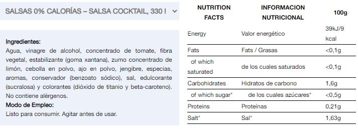 Información nutricional